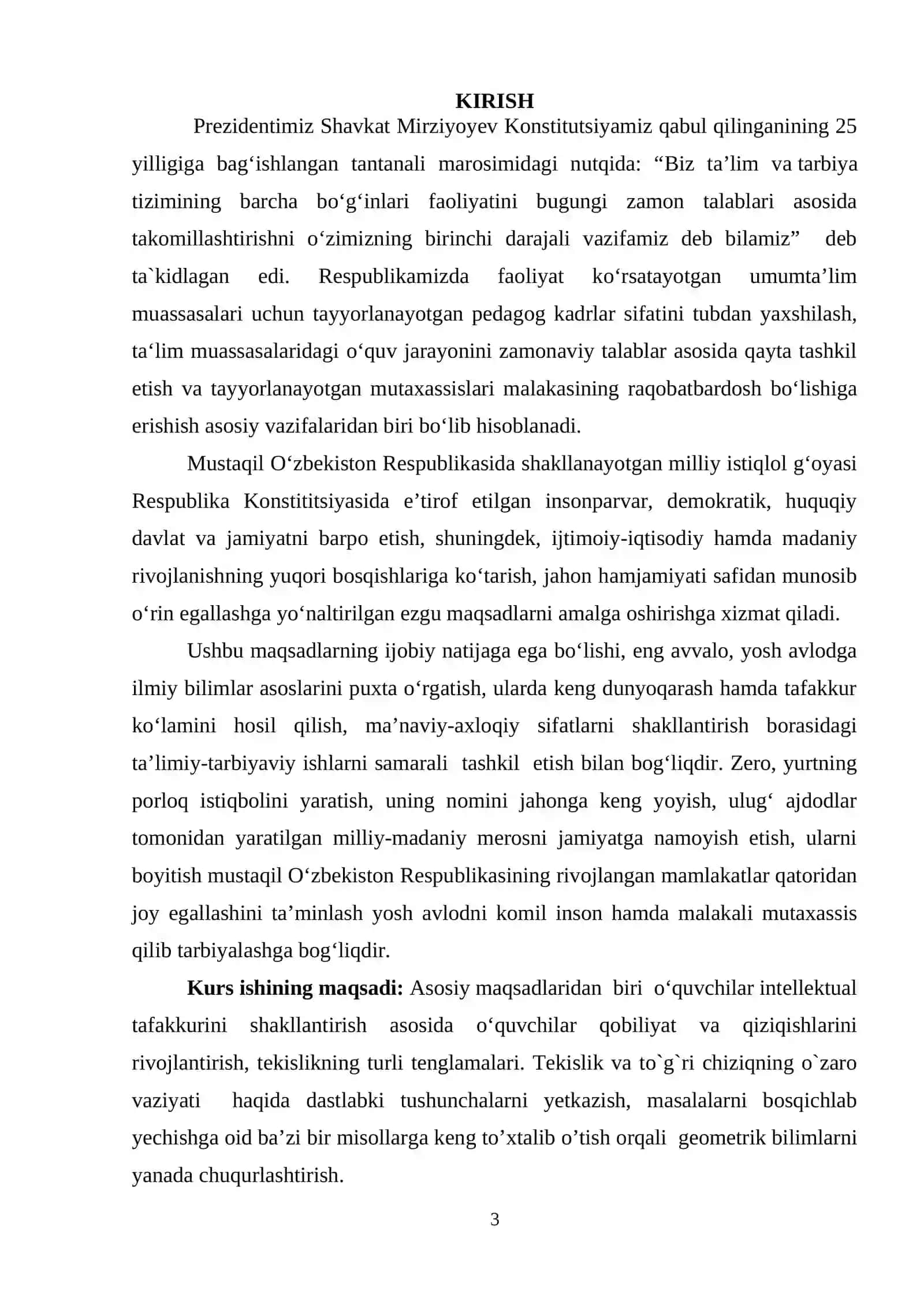 Tekislikning turli tenglamalari. Tekislik va to`g`ri chiziqning o`zaro vaziyati 3