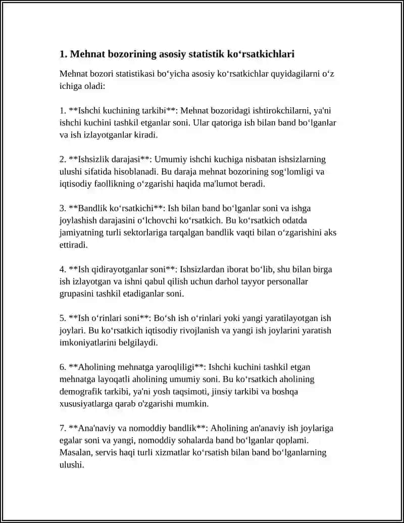 MEHNAT BOZORI STATISTIKASI 3
