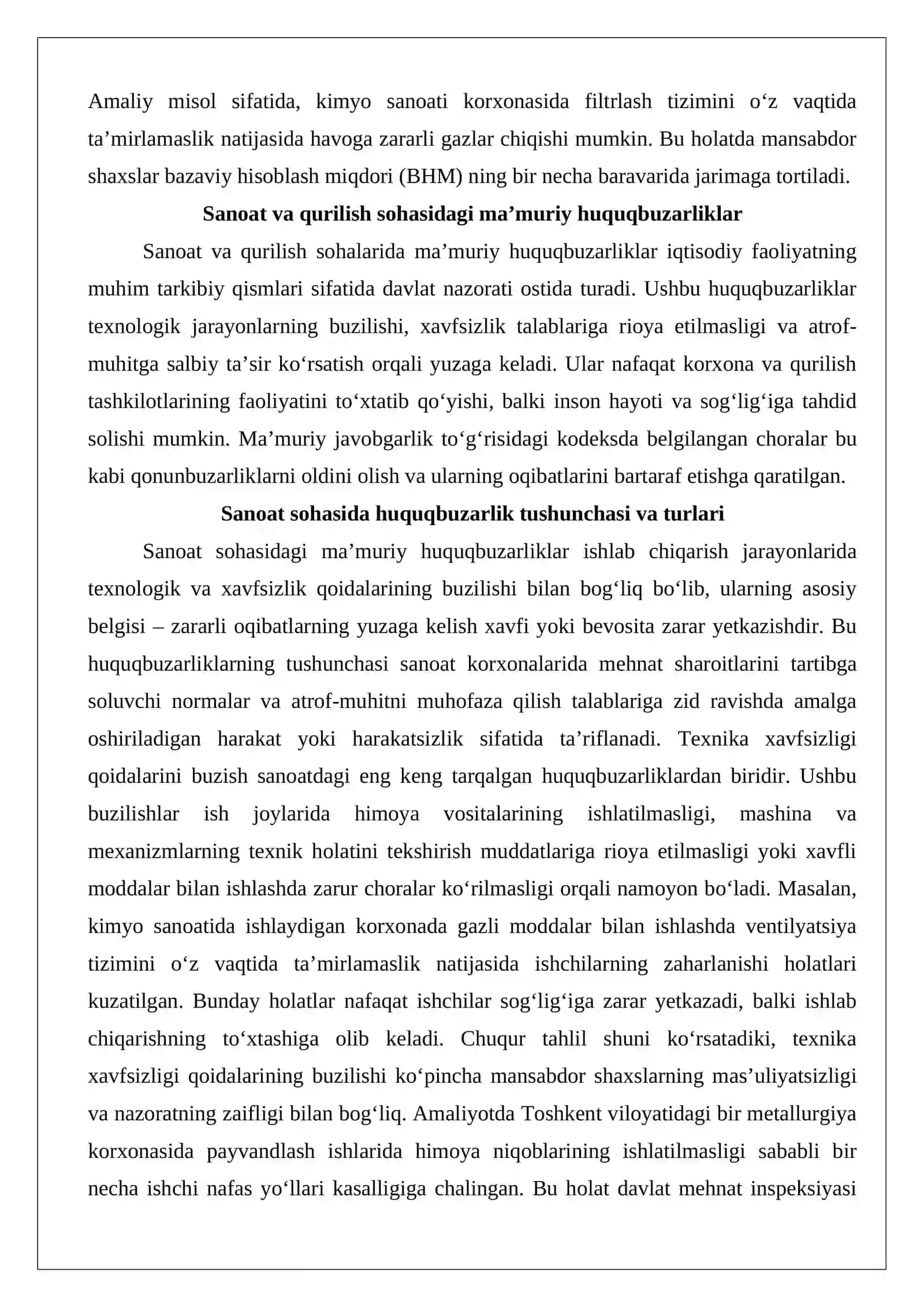 Sanoatdagi, qurilishdagi va issiqlik hamda elektr energiyasidan foydalanish sohasidagi ma’muriy huquqbuzarliklar tarkibi 3