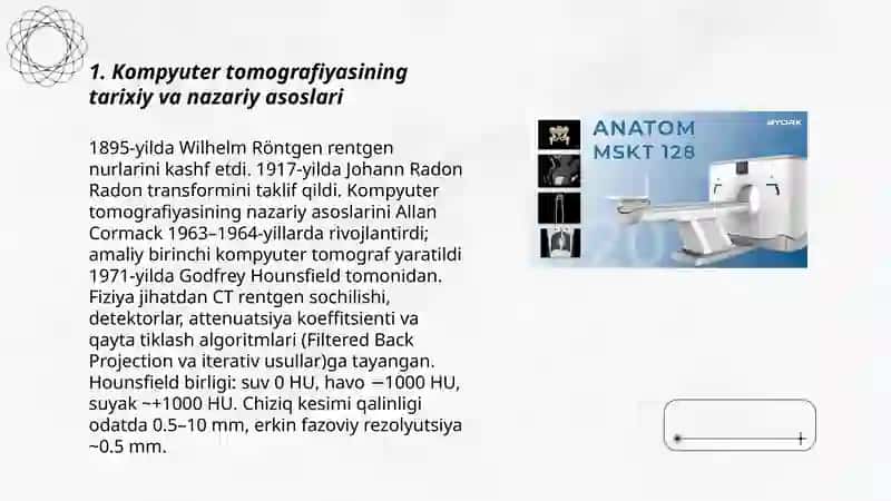 Kompyuter tomografiyasi va uni ishlashining fizik asoslari 3