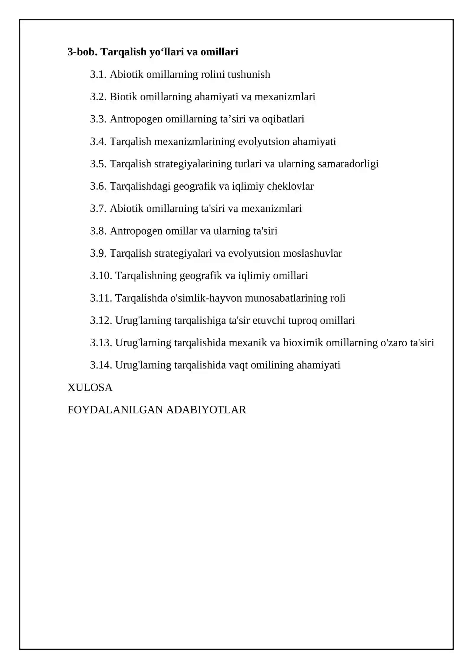 Meva va urug’larning morfologik xilma-xilligi va ularning tarqalish yo'llari 3