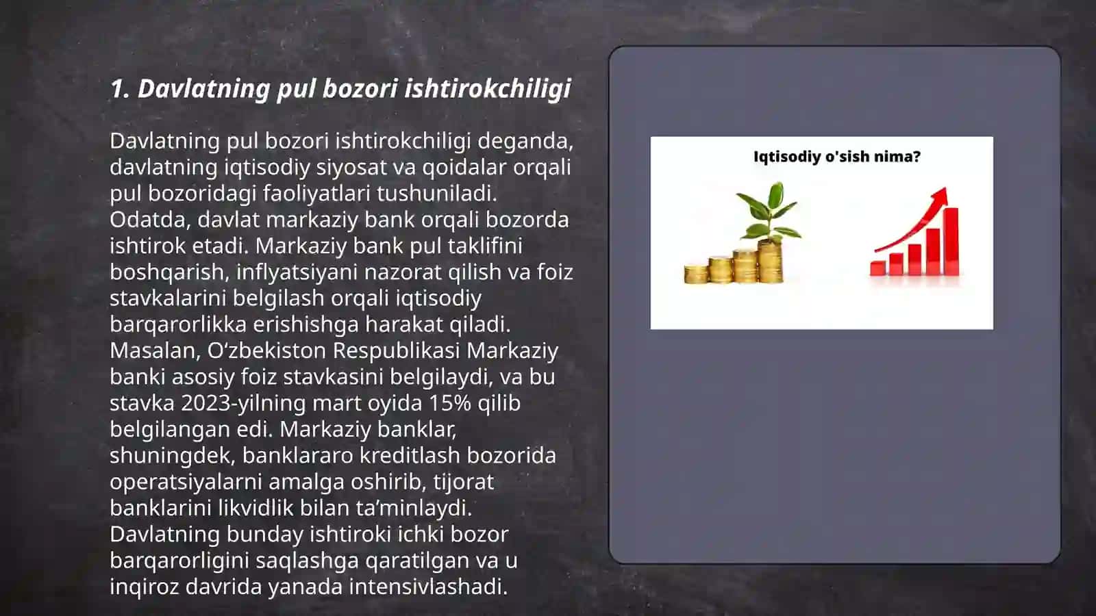 Davlat, tijorat banklari, korxonalar va boshqalarning pul bozori ishtirokchisi sifatidagi ahamiyati 3