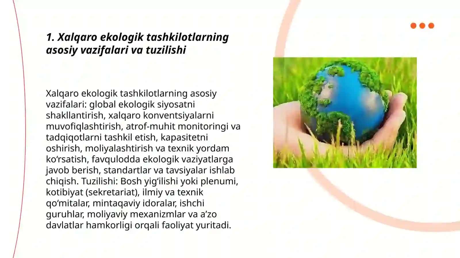 Xalqaro ekologik tashkilotlarning roli va faoliyati 3