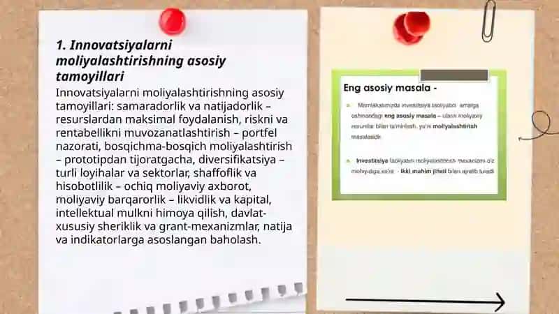 Innovatsiyalarni moliyalashtirishning asosiy tamoyillari 3