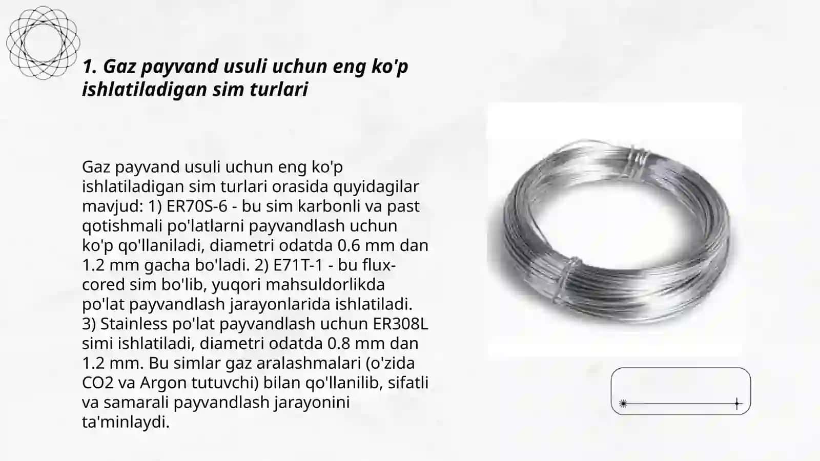Gaz payvand ishida ishlatiladigan simlar va ularni turlari 3