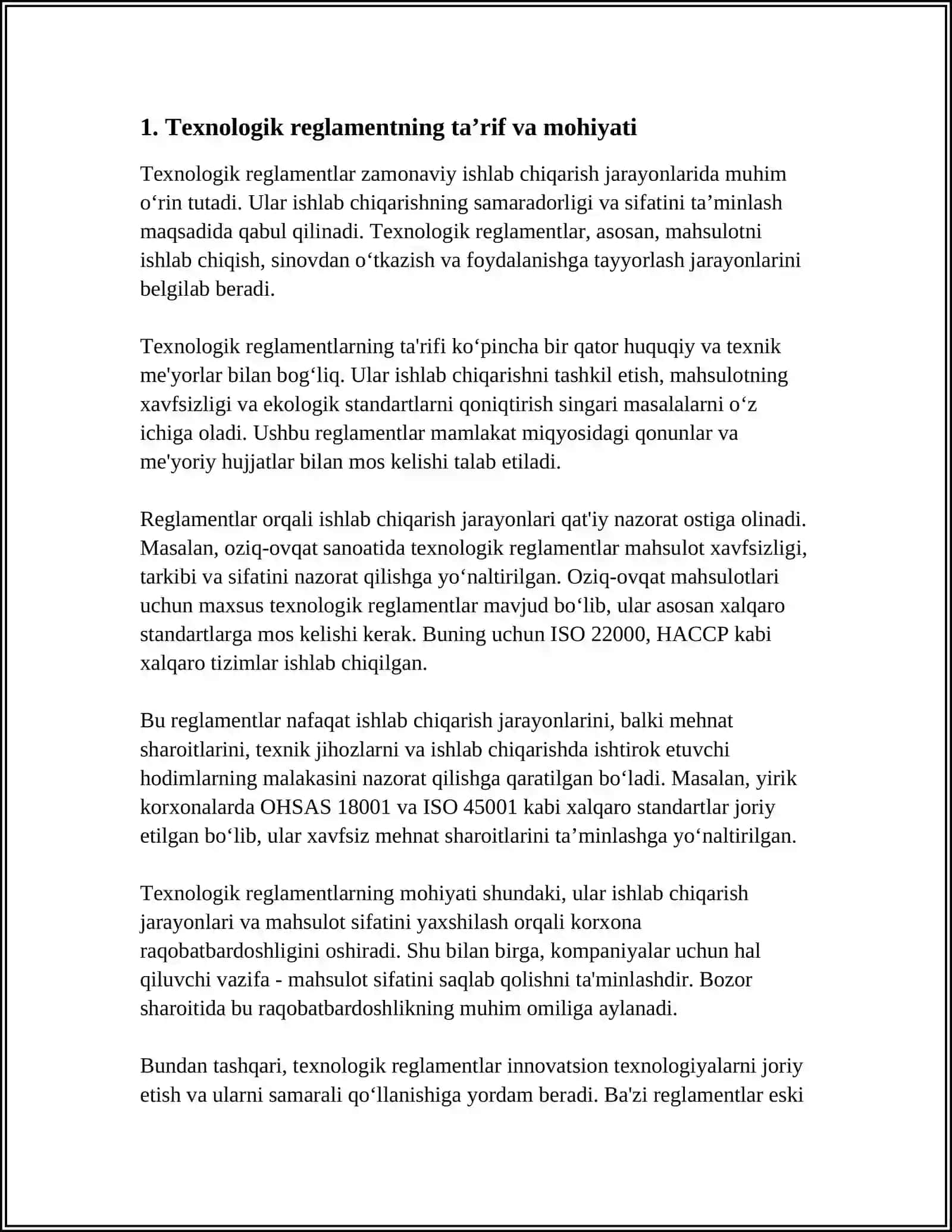 TEXNOLOGIK REGLAMENT TARKIBI VA AHAMIYATI XAQIDA TUSHUNCHA 3