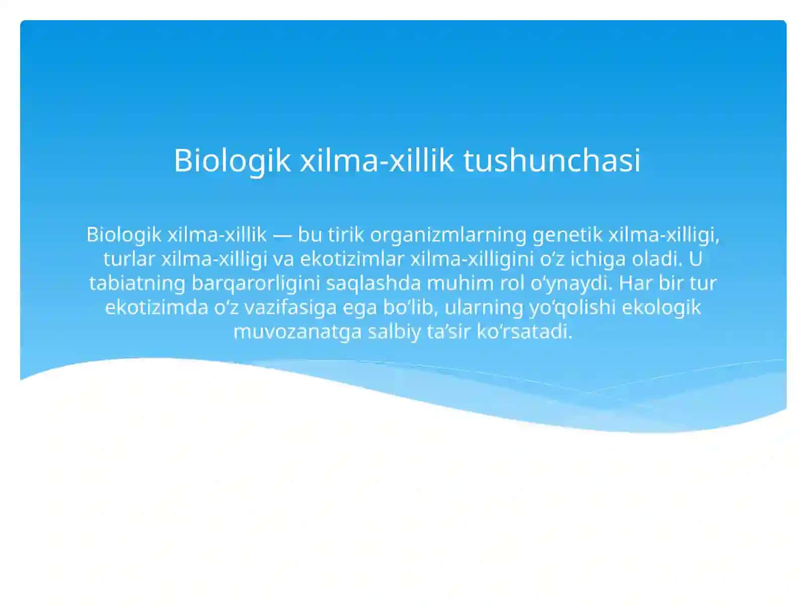 BIOLOGIK XILMA-XILLIK VA YASHIL IQTISODIYOT 3
