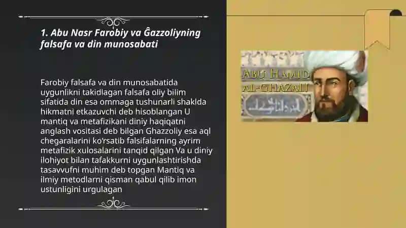 Abu Nasr Farobiy va Ĝazzoliyning falsafa ilmiga oid qarashlari 3