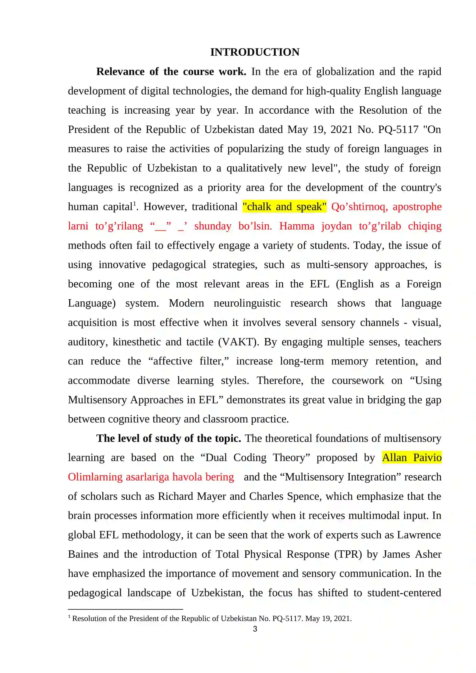 MULTISENSORY APPROACHES IN EFL 3