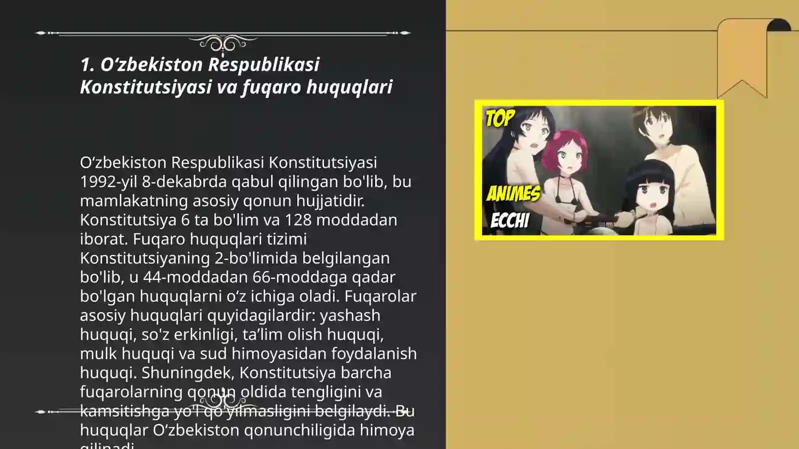 Oʻzbekiston Respublikasi fuqarolarining huquqlari va majburiyatlari 3