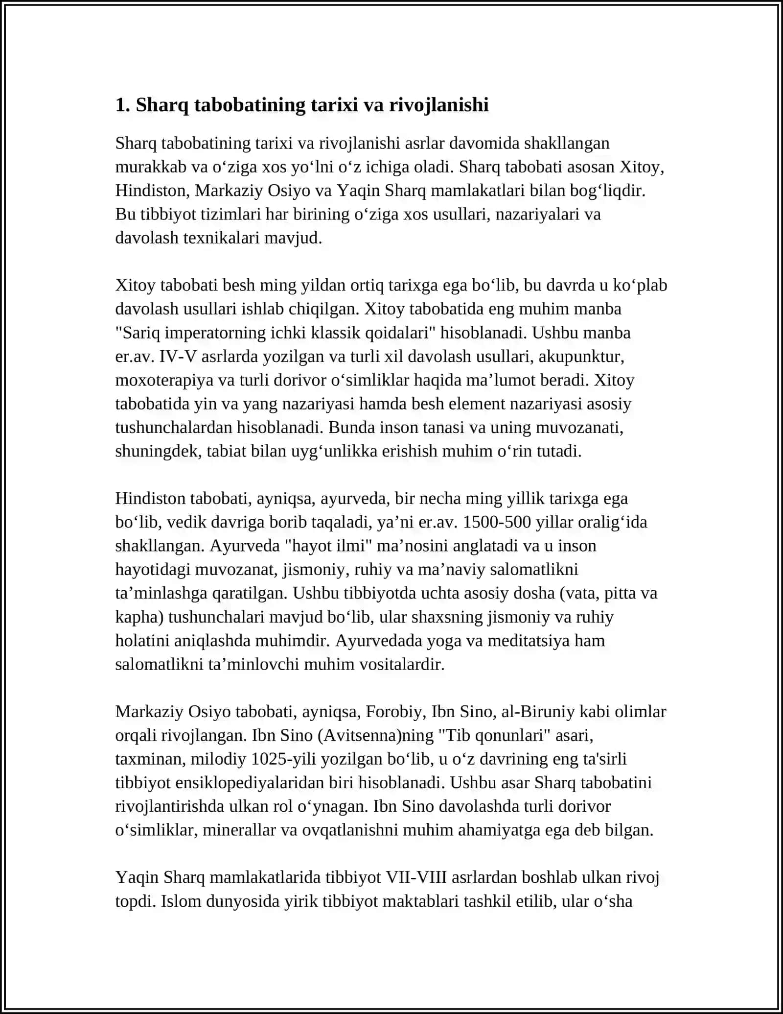 SHARQ TABOBATI HAQIDA 30-LIST MAʼLUMOT 3