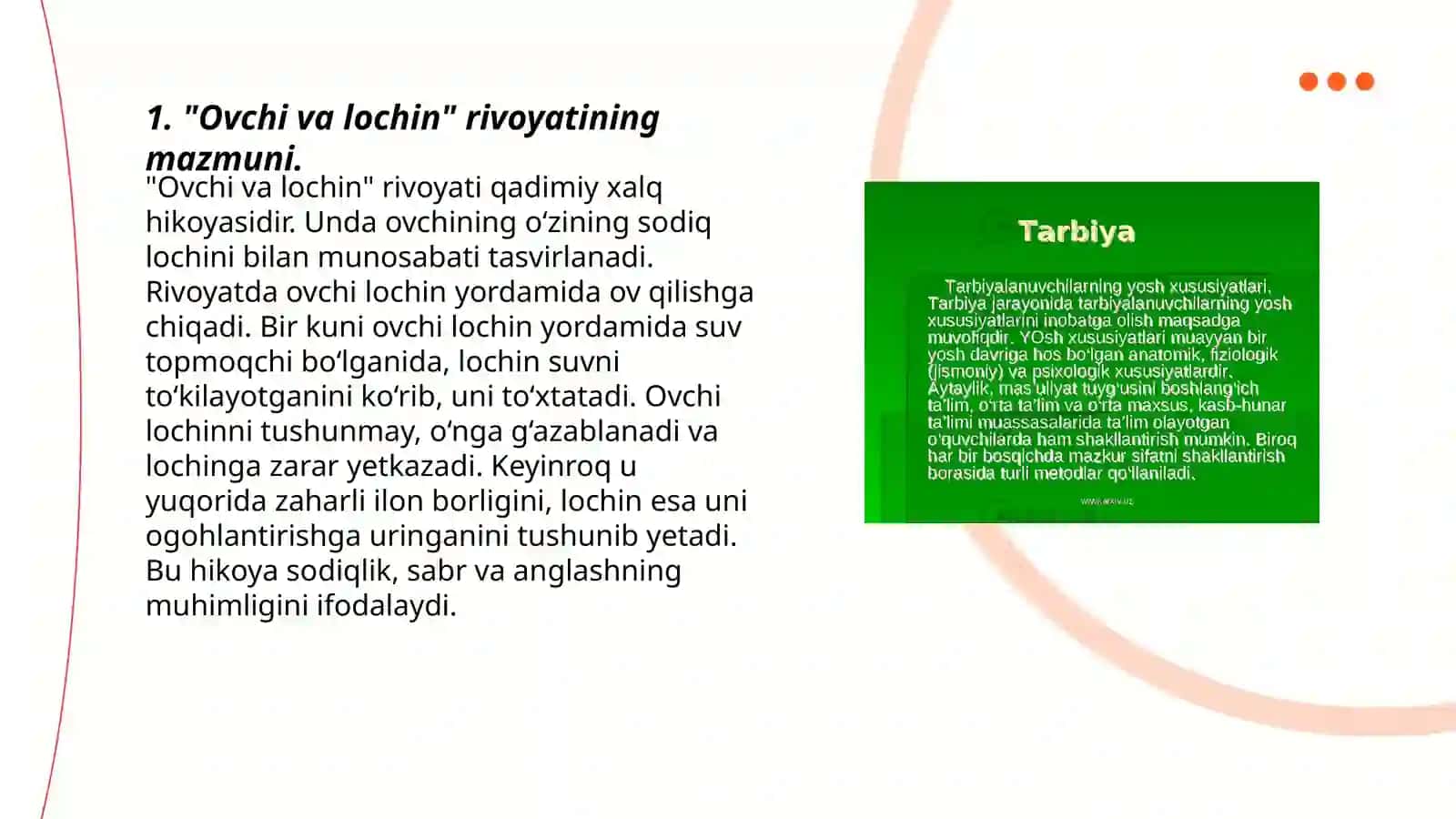 Jaloliddin Rumiyning "Ovchi va lochin" rivoyatining mohiyati va uning tarbiyaviy ahamiyatini tahlil etish 3