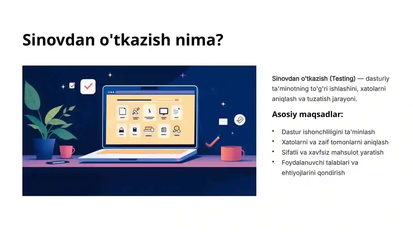 Ishlab chiqish va sinovdan o'tkazish 3