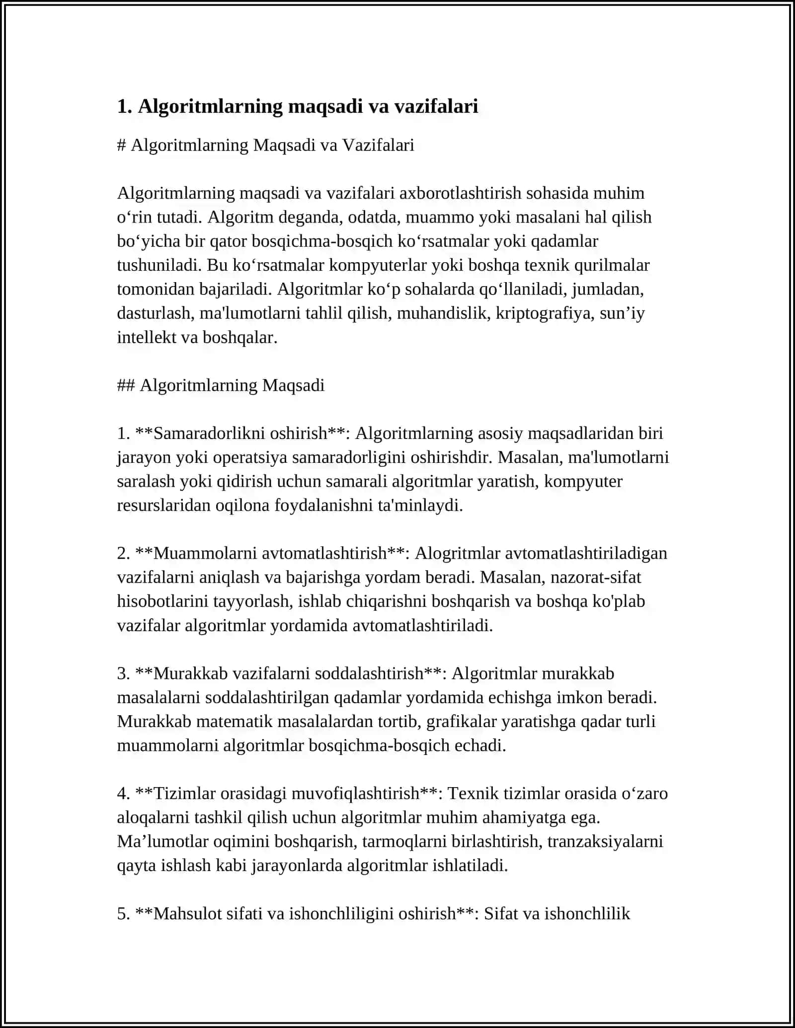 ALGORITM HOSSALARI VA YOZUV SHAKLLARI 3