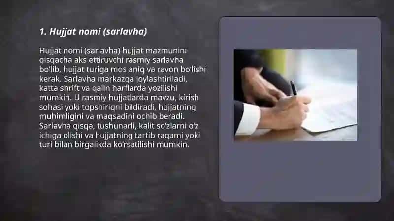 Hujjatlardagi zaruriy qismlar (rekvizitlar) 3