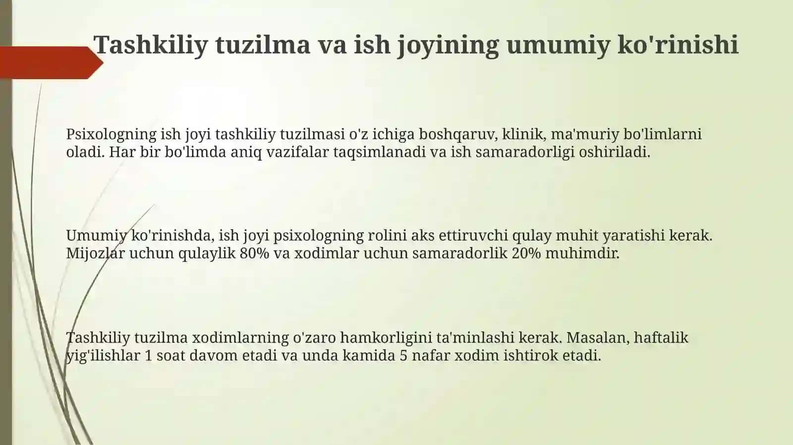 Psixolog ish joyini tashkil qilish 3