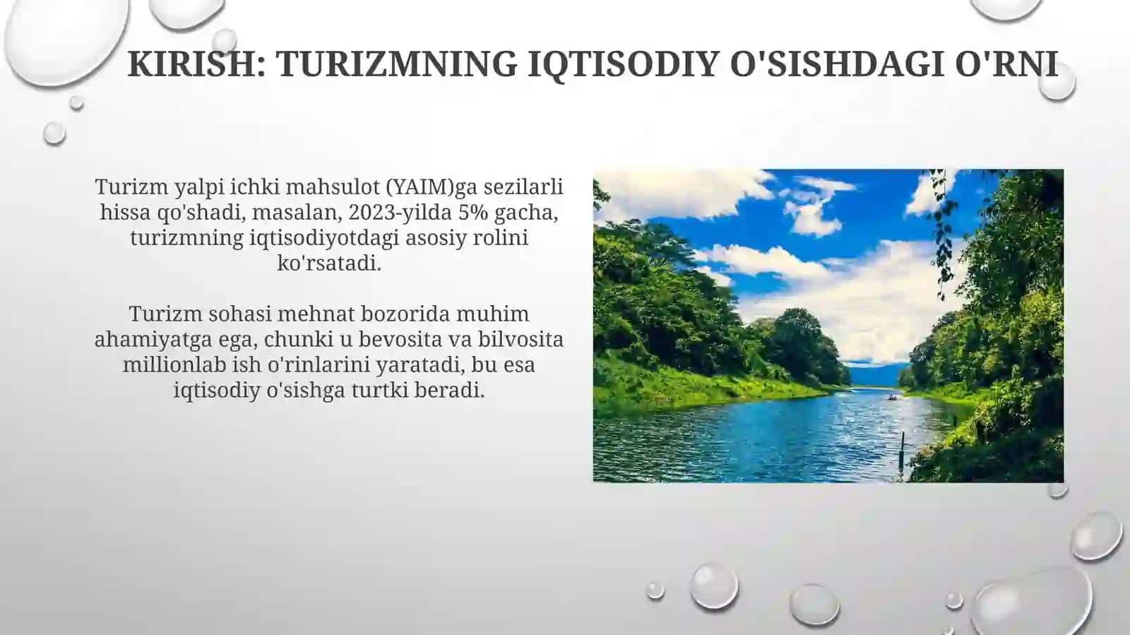 Turizm sohasi rivojlanishi 3