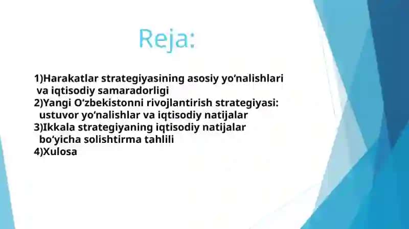 Harakatlar strategiyasi va O‘zbekistonni rivojlantirish 3