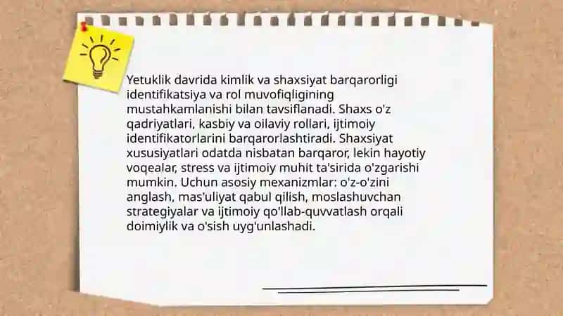 Yetuklik davrining ijtimoiy- psixologik jihatlari 3