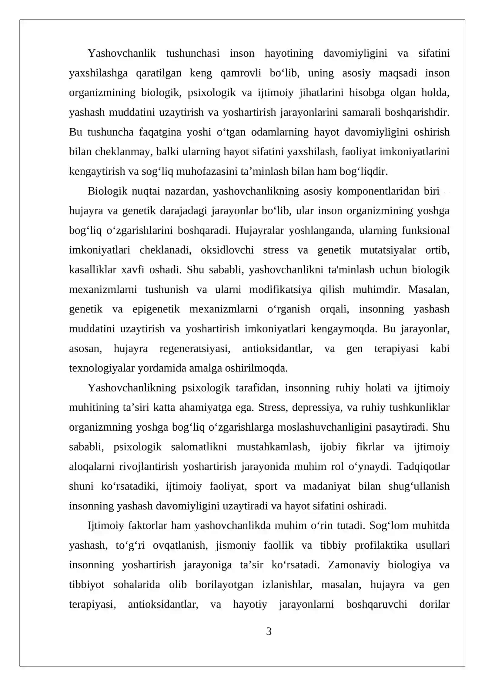 Yashovchanlik tushunchasi va biologik asoslari 3