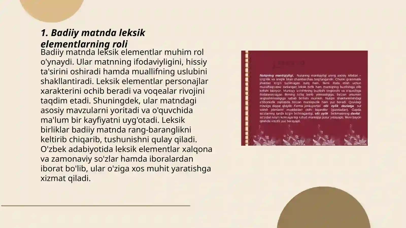 Badiiy matnning leksik xususiyatlari 3