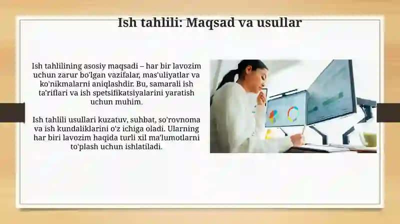 Ish o’rinlarini tahlil qilish va loyihalash yondashuvlari 3