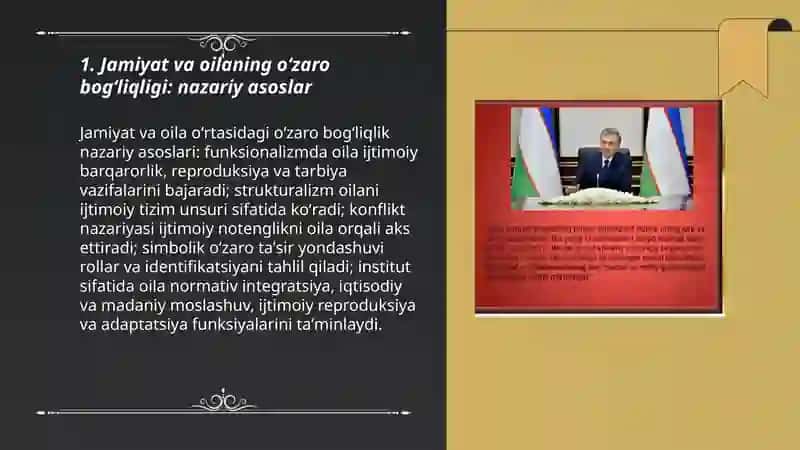 Jamiyat va oilaning oʻzaro bogʻliqligi: nazariy asoslar 3