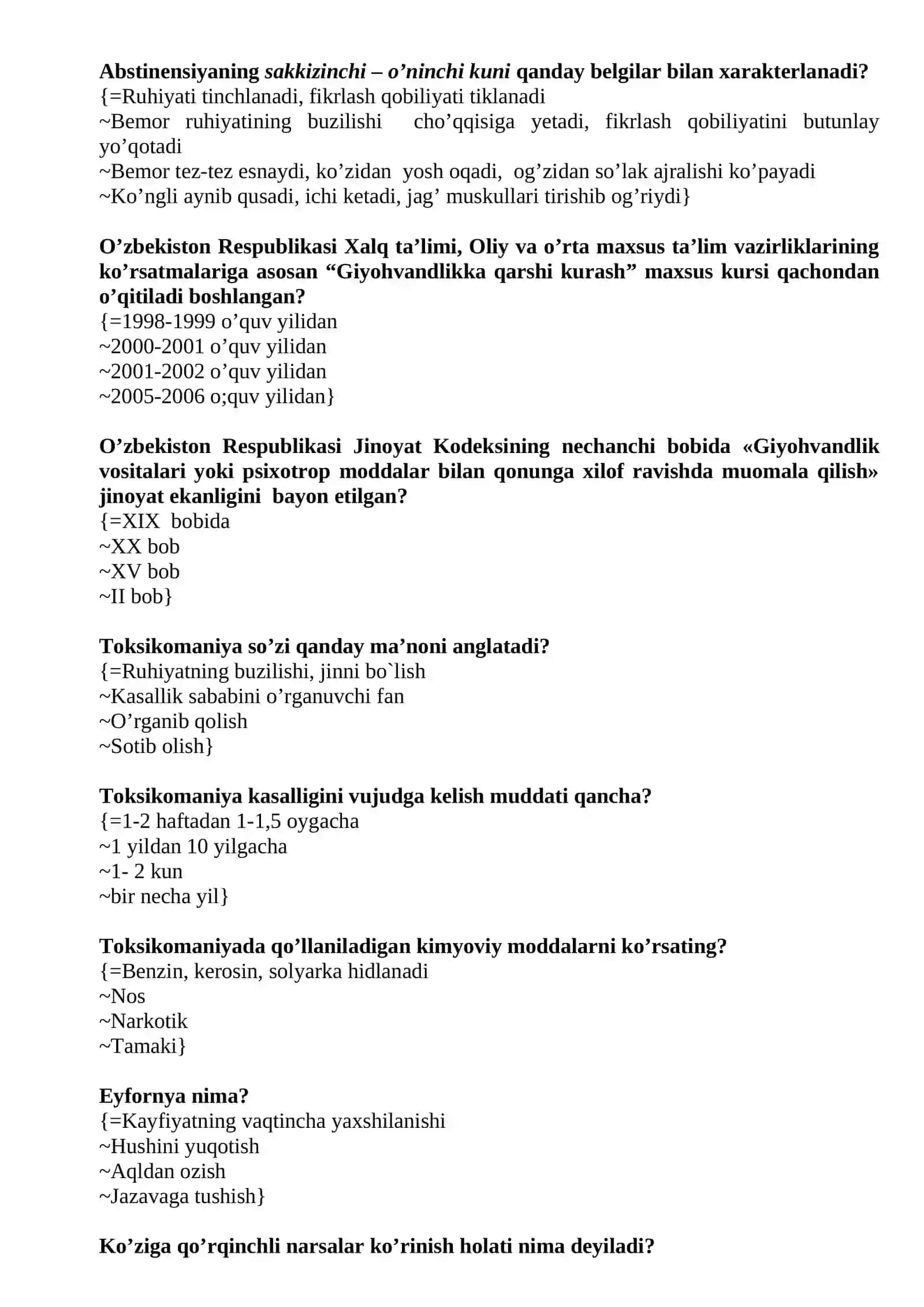 Narkotiklar va odam 3