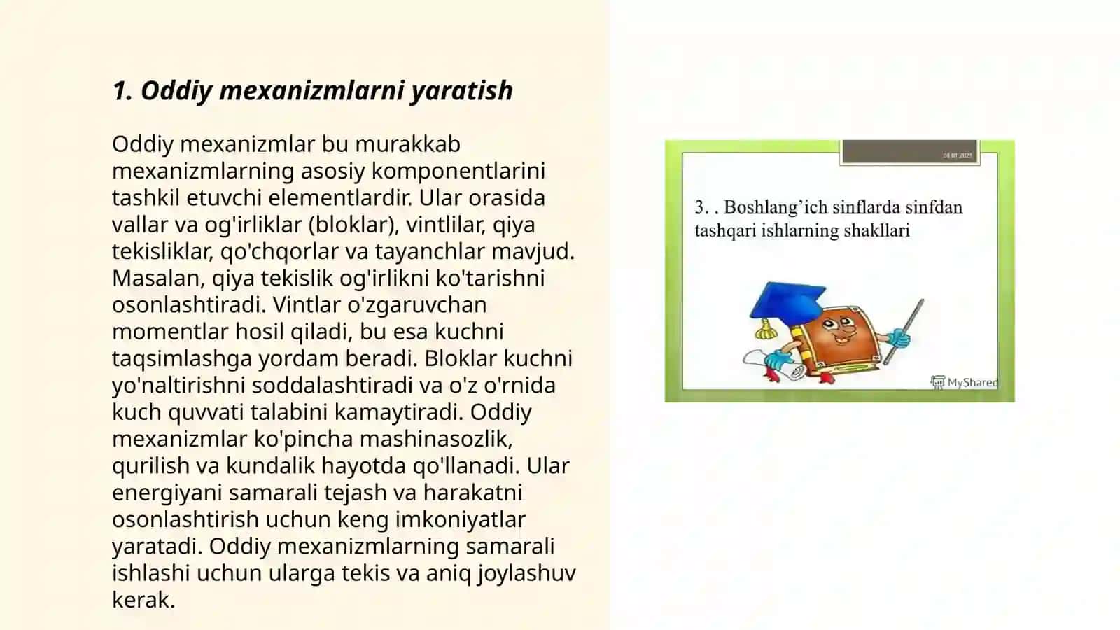 Oddiy mexanizmlarni yaratish 3