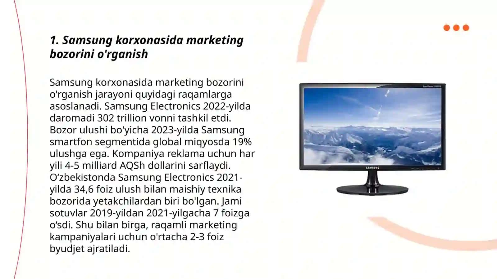 Samsung korxonasida marketingni tashkil etish va strategiyalari 3