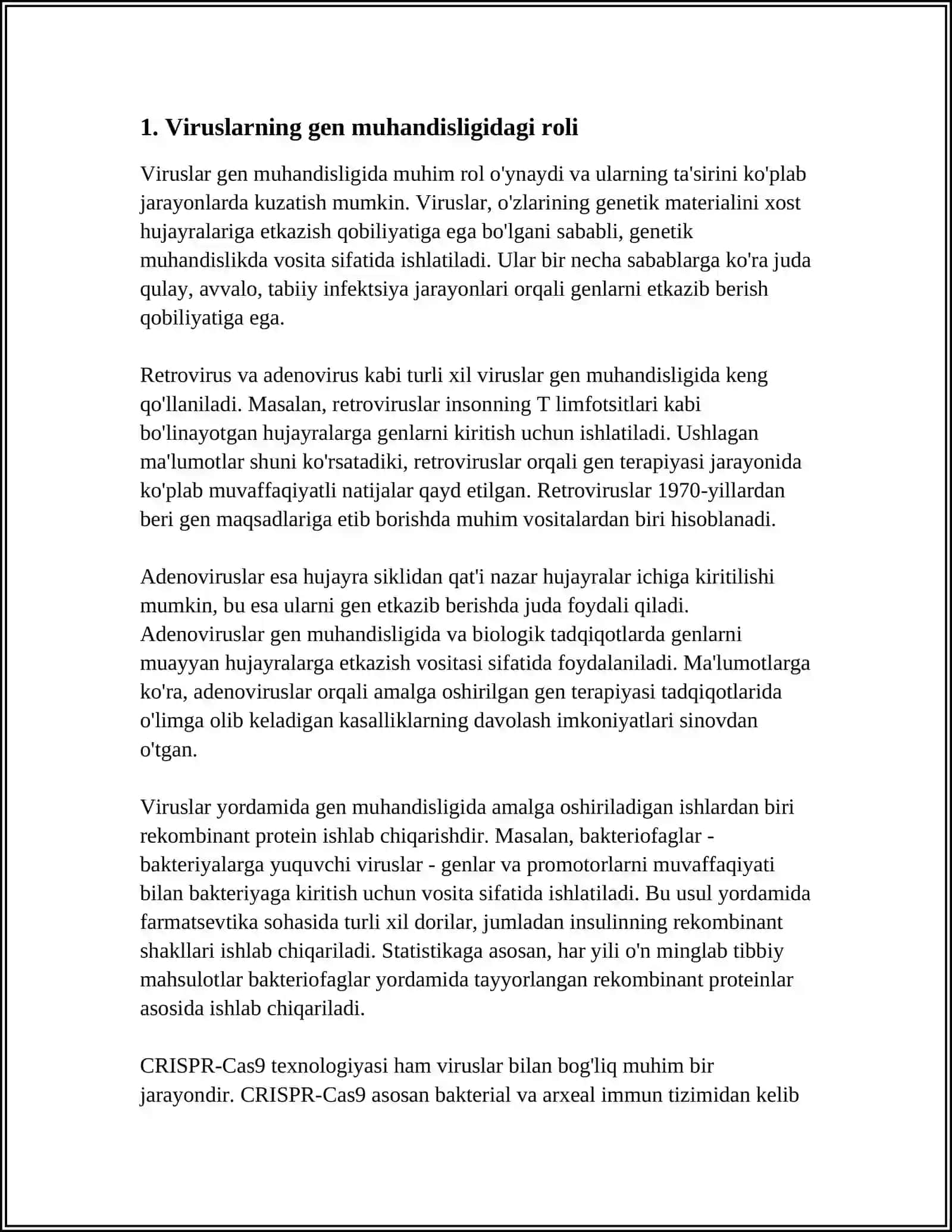 VIRUSLARNI GEN MUHANDISLIGIDA QOʻLLANILISHI 3