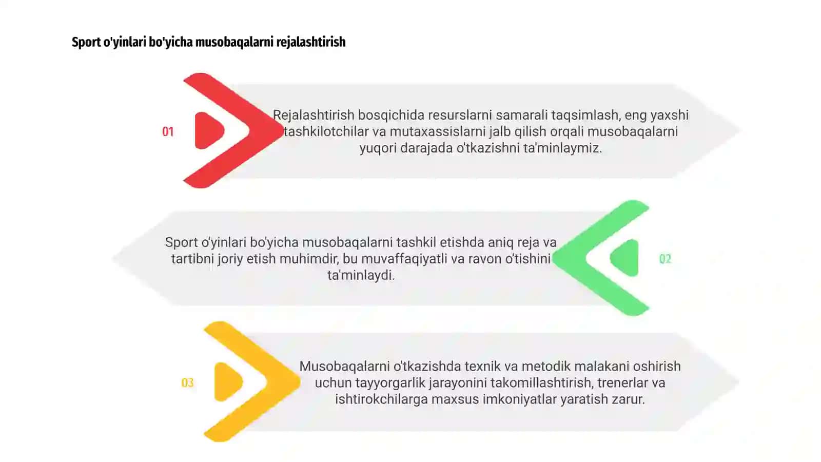 Sport o'yinlari bo'yicha musobaqalarni tashkil etish va o'tkazishni takomillashtirishni va mahoratini oshirish 3