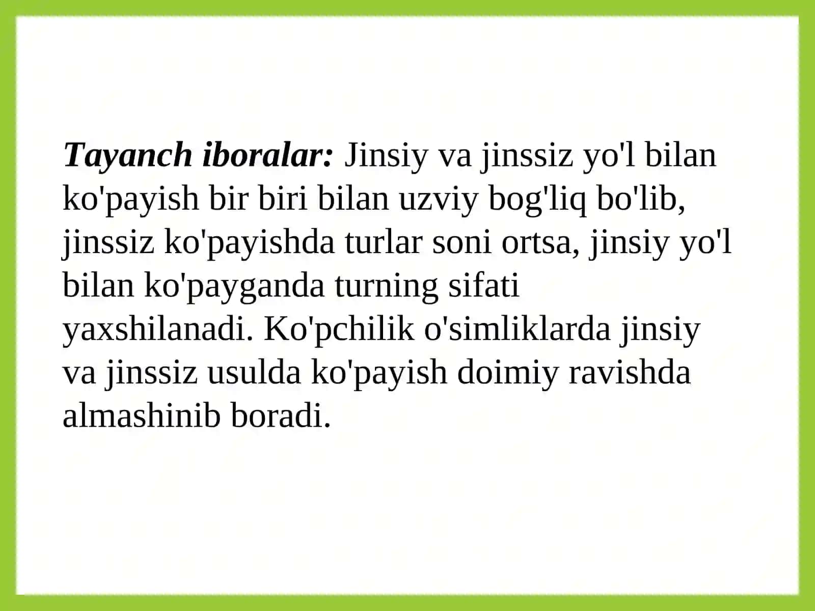 O‘simliklar ko‘payishining mohiyati, JINISIY KO‘PAYISHI EVALIYUSIYASI 3
