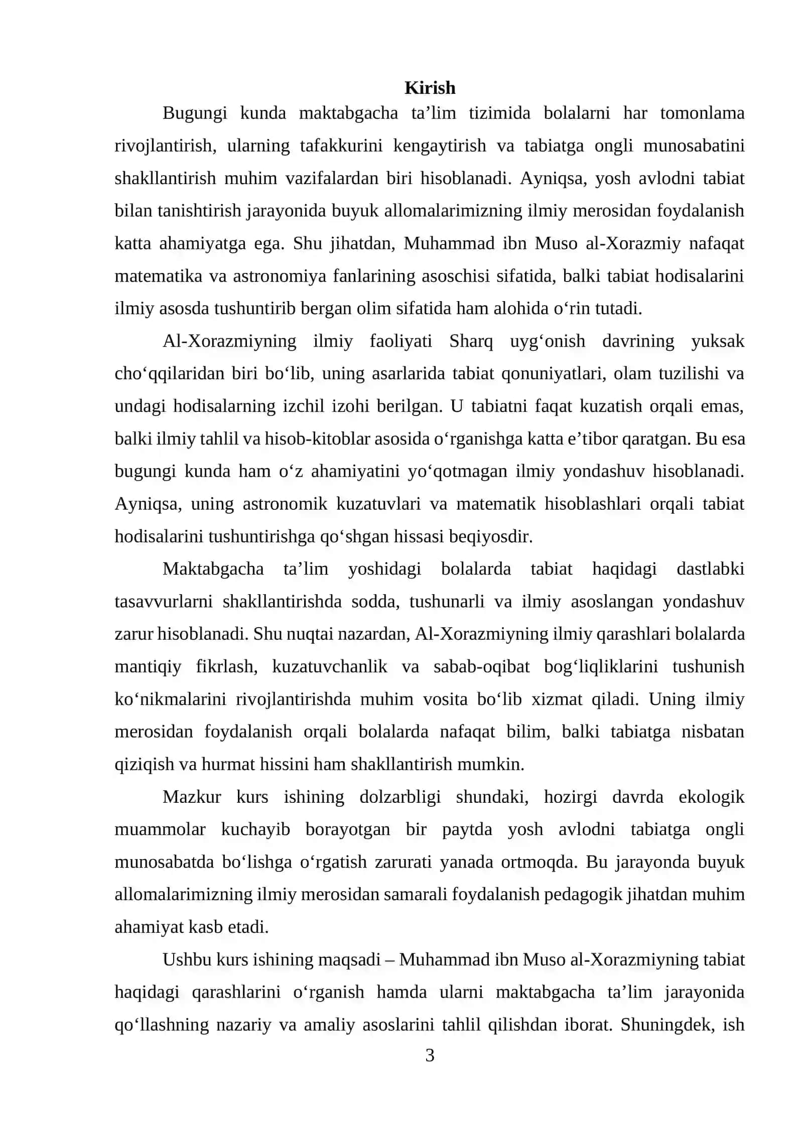 Muhammad ibn muso Al-Xorazmiyning ilmiy merosi va tabiat haqidagi qarashlari 3