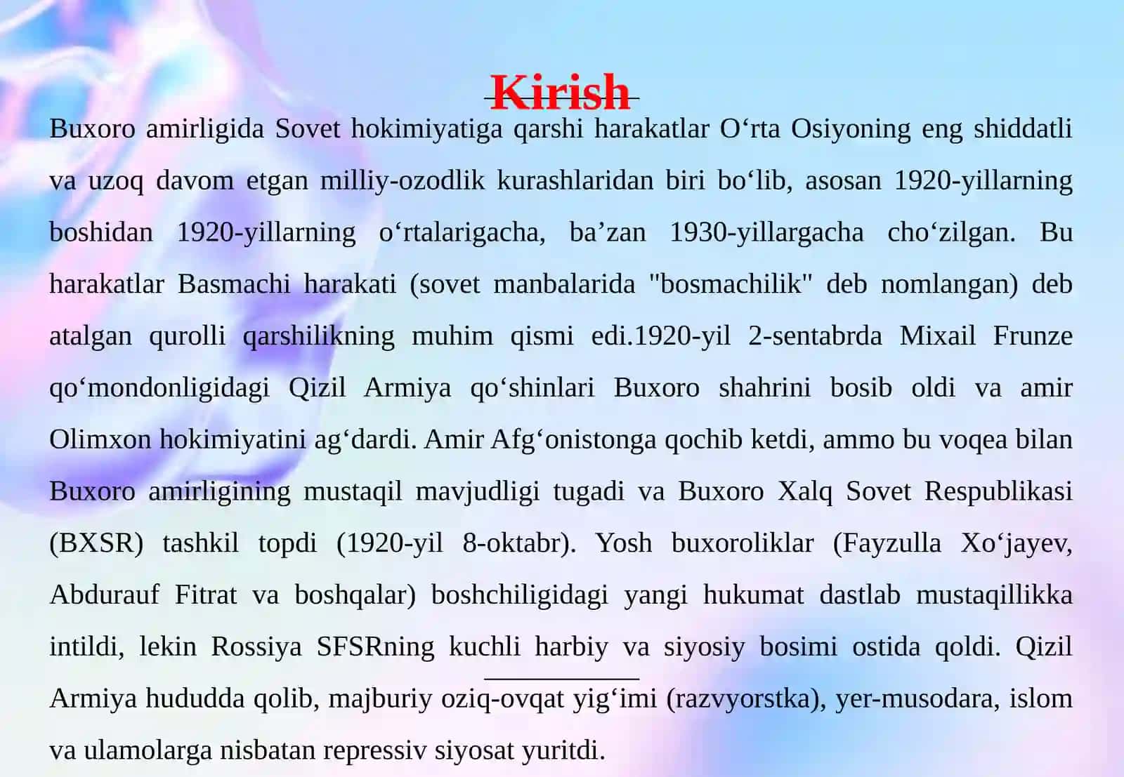 Buxoroamirligida Sovet hokimiyatiga qarshi harakatlar 3