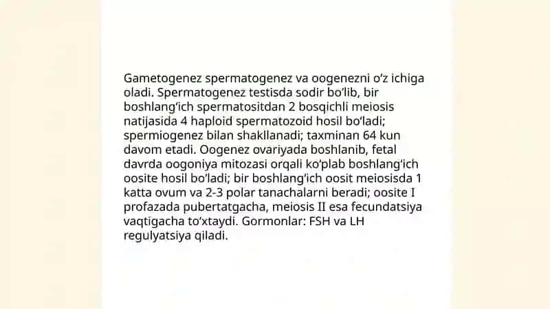 Hujayra ontogenezining rivojlanish bosqichlari 3