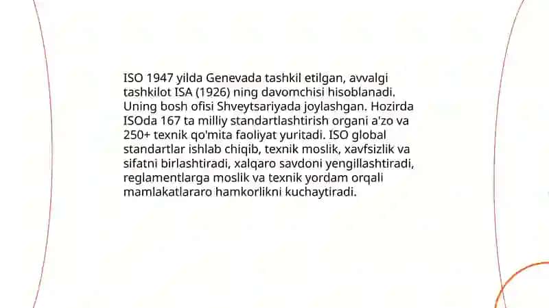 Xalqaro standarlashtirish tizimi(ISO) va uning xalqaro hamkorliklarni rivojlantirishdagi ahamiyati 3