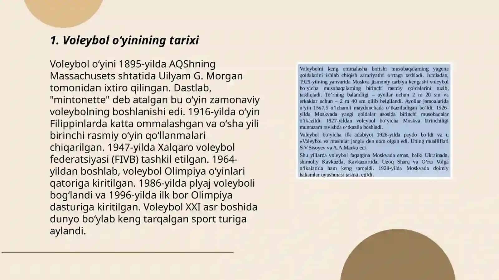 Voleybol oʻyin qoidalarini kelib chiqishi dastlabki qoidalari 3