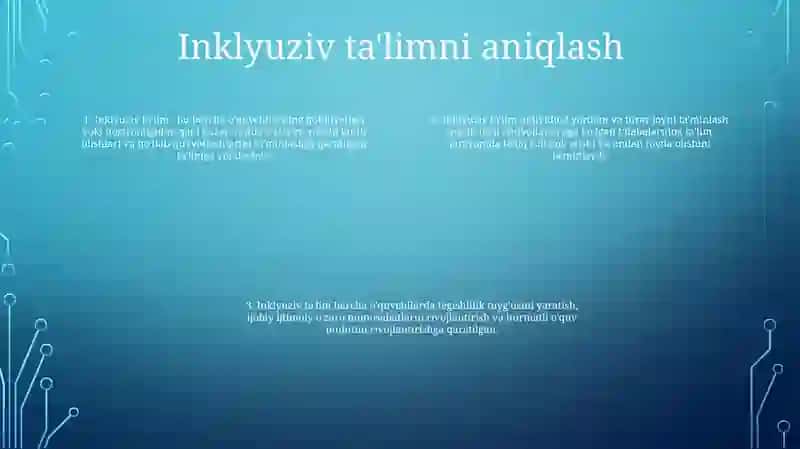 Alohida Yordamga Muhtoz Bolalarning Inklyuziv Talimi Yani Talimiy Amaliyot Sifatida 3
