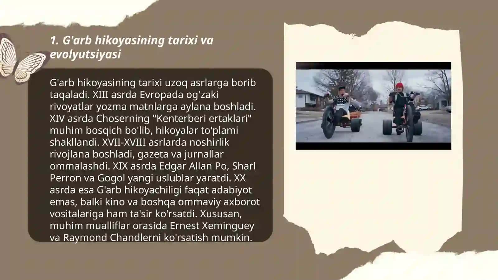 G'arb hikoyasi:rivojlanishi,turlari va mashxur mualliflar 3