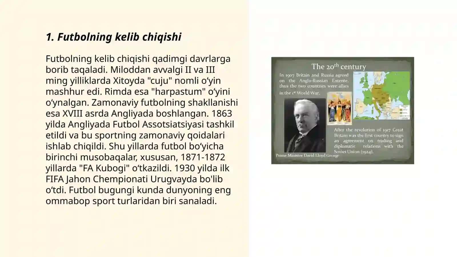 Fudbol oʻyining tarixi va rivojlanish bosqichlari 3