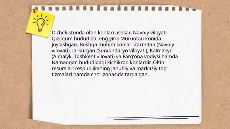 Oʻzbekistonning foydali qazilmalari haqida maʼlumot tayyorlash 3