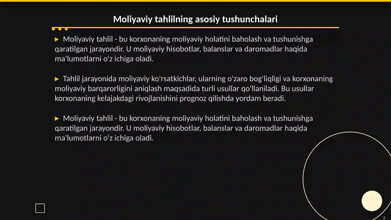 Korxona moliyaviy holatini tahlil qilish usullari 3