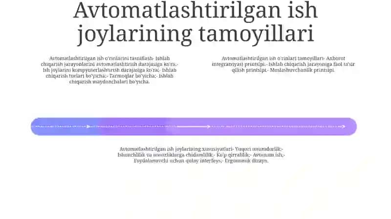 Avtomatlashtirilgan Ish Joylarining Tamoyillari, Turkumlanishi Va Xususiyatlari 3
