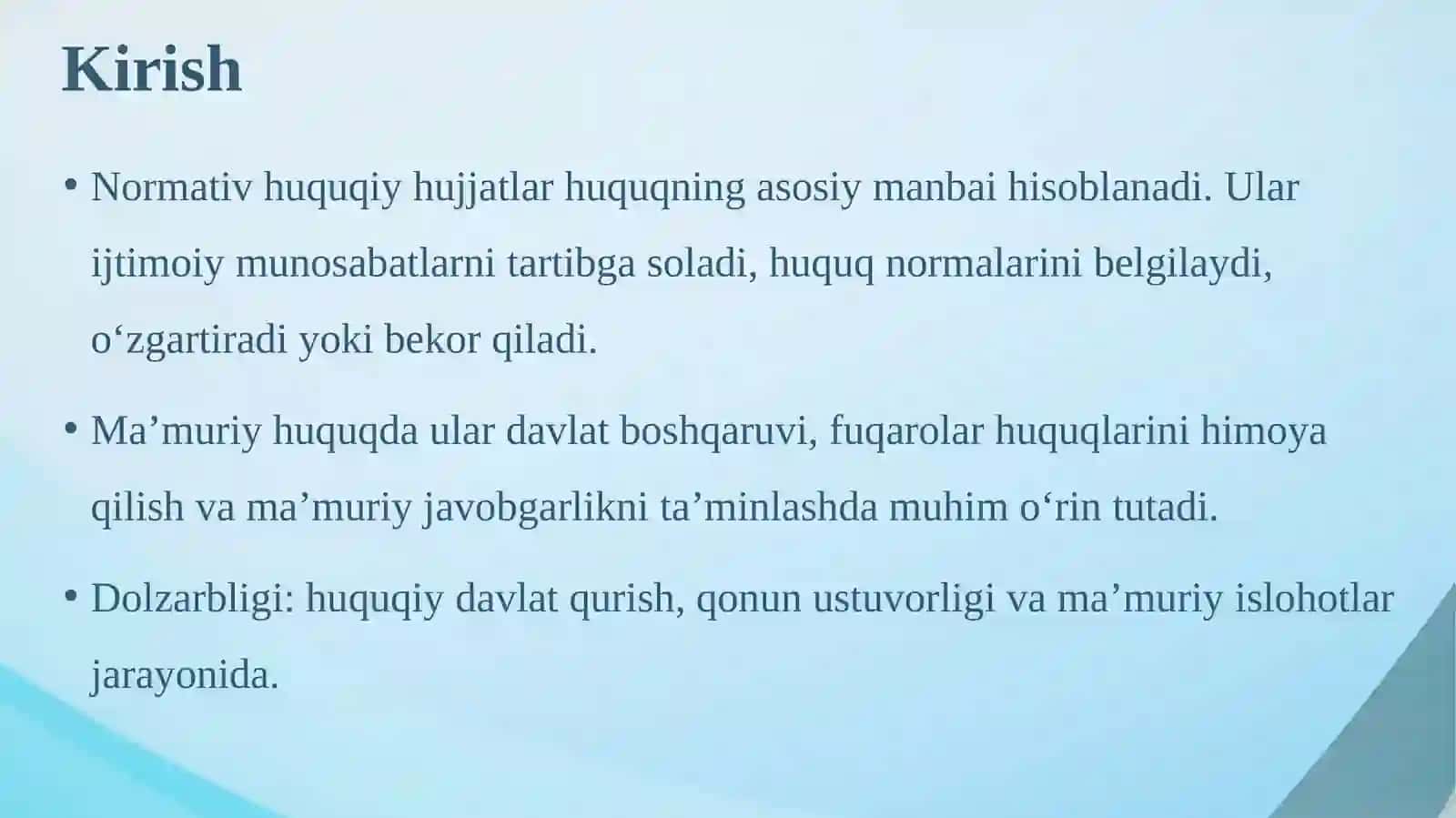 Normativ huquqiy hujjatlar va ularning tasnifi 3