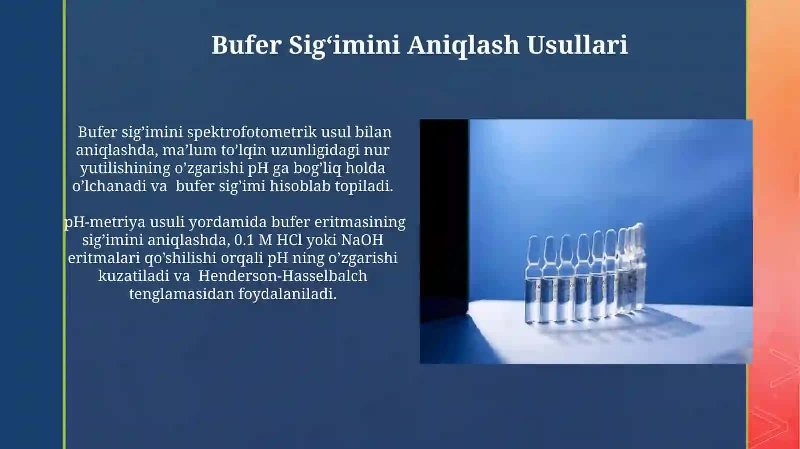 Bufer tizimlar klinik izlanishlarda biologik suyuqliklarda bufersiğiminianiqlash 3