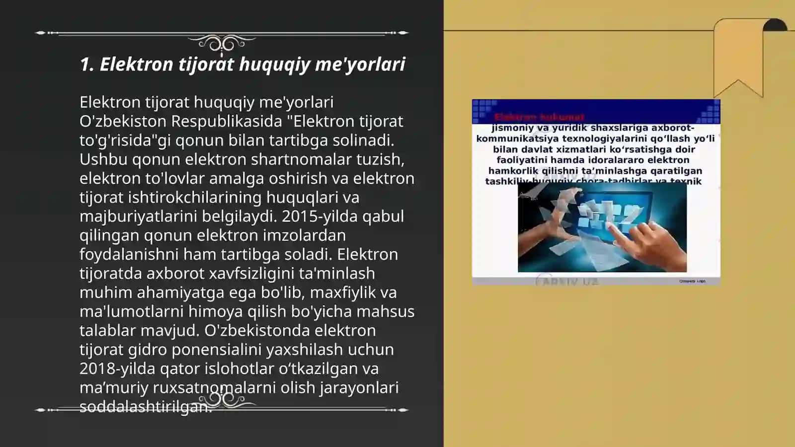 Elektron tijorat tizimlarini tashkil etishning huquqiy asoslari 3