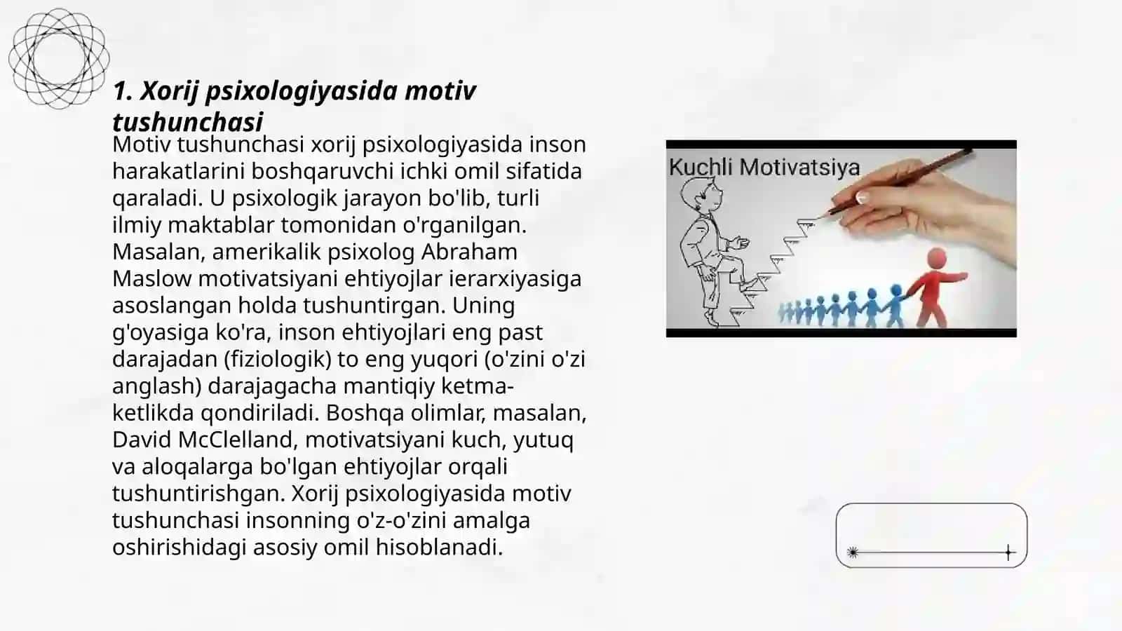 Xorij psixologiyasida motiv va motivatsiya muommosi 3