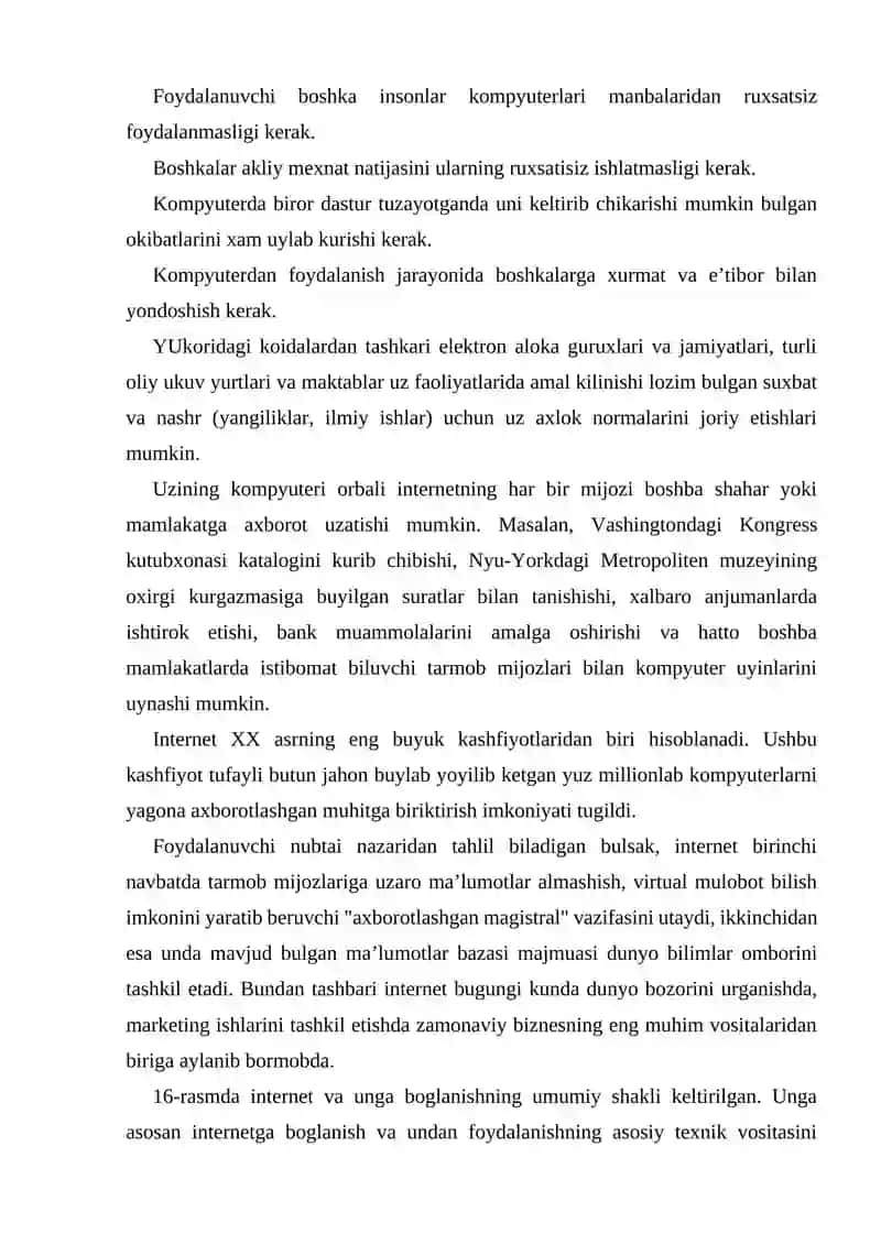 INTERNETNING ZAMONAVIY XIZMATLARI.INTERNETNING RIVOJLANISH TARIXI.TAQSIMLANGAN MAVZULARGA OID MA’LUMOT QIDIRISH 3