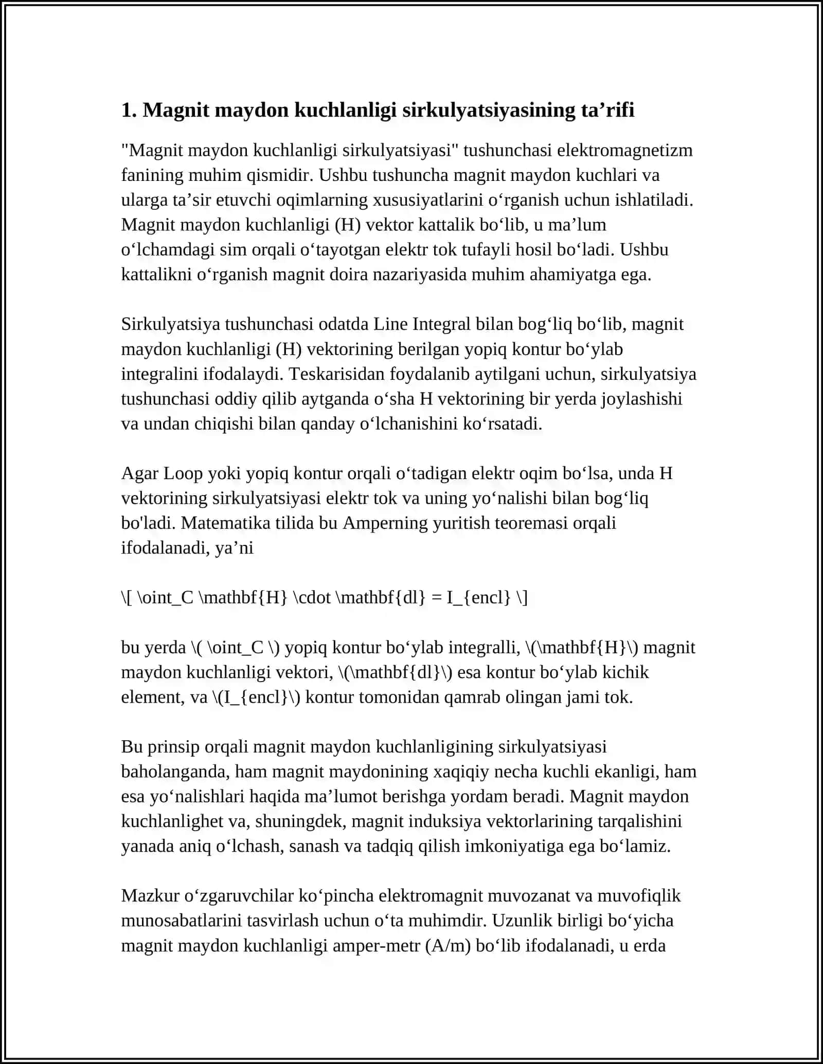 MAGNIT MAYDON KUCHLANGANLIGINING SIRKULYATSIYASI 3